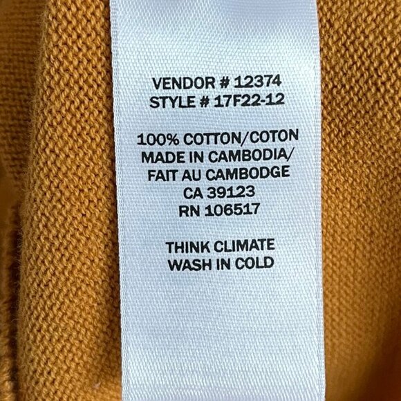 NWT NORTHERN REFLECTIONS Mock Neck Boxy Sweater 100% Cotton Mustard Tan Sz Large - Picture 6 of 12